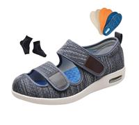 Zapatos Ortopédicos De Verano Para Hombre Transpirables Ajustables Y De Malla Hueca Para Edema Diabético, Zapatos Cómodos Extra Anchos Recuperación Edemas Y Artritis Tras Cirugía(Dark Gray,38 EU)