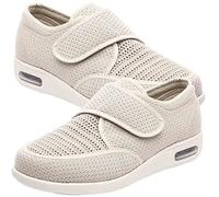 Zapatos Ortopedicos Mujer Ancho Especial Calzado para Fascitis Plantar Mujer Zapatillas Slip-On Mujer Comodos y Ligeras para Correr Trabajar Andar Pasear,Beige,35 EU
