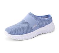 Zapatos ortopédicos mujer ancho H enfermera verano zapatos ligeros para caminar cómodos zapatillas transpirables malla espuma sandalias mujer zapatillas mujer zapatillas mujer zapatos diabéticos, azul