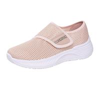 Zapatos ortopédicos mujer suela suave ligera caminando malla zapatos cómodos sin cordones transpirable casual zapatillas baratas de deporte malla sneakers, rosa, 39 EU