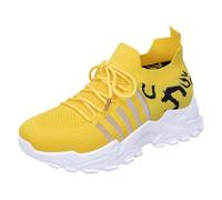 Zapatos ortopedicos Mujer,Zapatillas Deportivas Mujer,Womens Ethnic Casual Summer Fashion Hollow Breathable Flat Heel Soft Sole Casual Adelgazar (Yellow, 38)