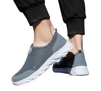 Zapatos ortopédicos para hombre, ligeros, transpirables, para caminar, para el tiempo libre, antideslizantes, para correr, para verano, cómodos, para exteriores, para correr, ergonómicos, gris, 42 EU