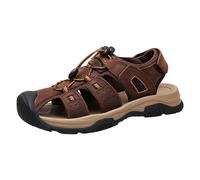 Zapatos ortopédicos para hombre, sandalias de punta puntiaguda, tacón con puntera puntiaguda, sandalias de ajuste ancho, para ducha, baño, piscina, playa, Brown, 8 UK 3X-Narrow