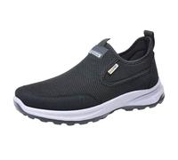 Zapatos ortopédicos para hombre, sin cordones, de malla, antideslizantes, cómodos, de un solo color, Negro , 41 EU