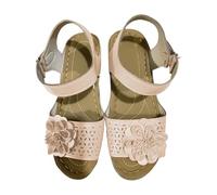 Zapatos ortopédicos para mujer, chanclas para mujer, con soporte de arco, esterilla de yoga, cómoda, verano, playa, caminar, sandalias acolchadas para interiores y exteriores, beige, 37.5 EU