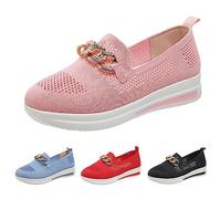 Zapatos ortopédicos para mujer, clásicos, sin cordones, de verano, transpirables, de malla, ligeros, cómodos, suela suave, zapatillas de senderismo, senderismo, fitness, gimnasio, deporte