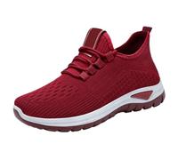 Zapatos ortopédicos para mujer, ligeros, atléticos, de malla, transpirables, suela suave, ortopédicos, cómodos, sin cordones, con soporte de arco y espuma viscoelástica, Red, 37.5 EU