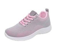 Zapatos ortopédicos para mujer, ligeros, transpirables, de malla, atléticos, para correr, caminar, con soporte de arco, espuma viscoelástica, con cordones, de cuña baja, antideslizantes, elegantes