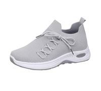 Zapatos ortopédicos para mujer, malla transpirable zapatos para fascitis plantar para mujer, zapatillas de apoyo al arco para mujer, caminando de plataforma para mujer, 01 Luz Ashy, 42 EU