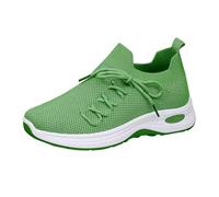 Zapatos ortopédicos para mujer, malla transpirable zapatos para fascitis plantar para mujer, zapatillas de apoyo al arco para mujer, caminando de plataforma para mujer, 01 verde, 37 EU