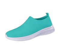 Zapatos ortopédicos para mujer sin cordones, zapatillas de malla transpirables, ligeras, para caminar, zapatos planos, cómodos, informales, antideslizantes, zapatos de trabajo, verde, 37 EU