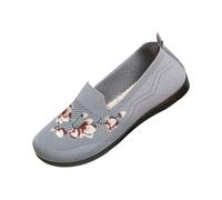 Zapatos ortopédicos para mujer, zapatillas antideslizantes para mujer, transpirables, con bordado de flores, para caminar, para el tiempo libre, de malla, zapatos de verano, suela suave, zapatillas de