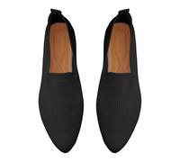Zapatos ortopédicos para mujer, zapatillas tejidas planas, elegantes, puntiagudas, zapatos de vestir, ligeros, transpirables, informales, calzados, cómodos, hechos a mano, zapatos descalzos, Negro