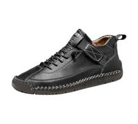 Zapatos ortopédicos para mujer, zapatos de cuero para mujer, suela suave, impermeables, antideslizantes, para el tiempo libre, para el tiempo libre, zapatos deportivos transpirables, Negro , 42 EU