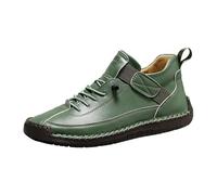 Zapatos ortopédicos para mujer, zapatos de cuero para mujer, suela suave, impermeables, antideslizantes, para el tiempo libre, para el tiempo libre, zapatos deportivos transpirables, verde, 46 EU