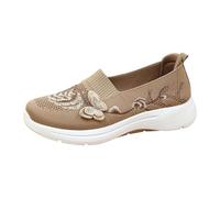 Zapatos ortopédicos para Mujeres, Borde elástico Que se Adapta al pie, Plantilla amortiguadora Suave para Mayor Comodidad Diaria（Caqui；35）