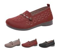 Zapatos ortopédicos tejidos de suela suave para mujer, cómodos, ligeros, de malla de punto, transpirable, parte inferior suave, zapatos casuales sin cordones, Red, 37.5 EU