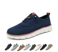 Zapatos ortopédicos Ultra cómodos Comfofeet, Zapatillas de Malla Transpirables, Ligeras y con Suela Suave, Zapatillas de Vestir de Negocios for Hombre.(Dark Blue,44 EU)