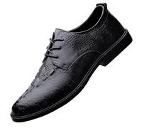 Zapatos Oxford clásicos con estampado cocodrilo for hombre, modernos zapatos informales cuero con alzas for mayor altura y comodidad.(Noir,45.5 EU)