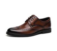 Zapatos Oxford clásicos for hombre, vestido formal de negocios, comodidad de cuero for bodas, oficinas y eventos especiales(Brown,43 EU)