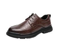 Zapatos Oxford con cordones for hombre, cuero italiano, gruesa goma, antideslizantes, for boda, graduación y vestido.(Brown,40 EU)