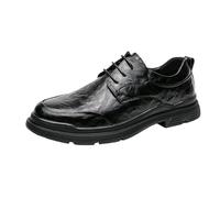 Zapatos Oxford con cordones for hombre, cuero italiano, gruesa goma, antideslizantes, for boda, graduación y vestido.(Noir,42 EU)
