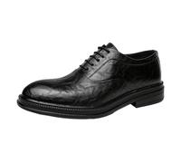Zapatos Oxford cuero con cordones vintage for hombre, con aumento altura, tacón bloque, antideslizantes, for vestir y esmoquin(Noir,45 EU)
