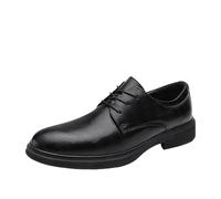 Zapatos Oxford cuero estilo británico for hombre, transpirables, con cordones, antideslizantes, formales e informales, for caminar al aire libre.(Noir,44.5 EU)