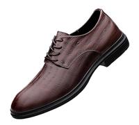 Zapatos Oxford Cuero for Hombre, con Cordones, for graduación, Boda, Informales, Antideslizantes, Punta Puntiaguda(Brown,37 EU)