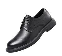Zapatos Oxford cuero for hombre con goma antideslizante, tacón cuadrado, informales, con cordones, for caminar al aire libre, estilo británico semiformal.(Noir,44 EU)