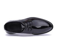 Zapatos Oxford de Vestir for Hombres con Cordones y Punta Puntiaguda, Zapatos Derby Brillantes de Cuero Vegano, Suela de Goma, Parte Superior Baja, Antideslizante, Baile de graduación(45.5 EU)