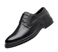 Zapatos Oxford for Hombre Cuero Impermeable for graduación, Punta Lisa, Boda, Antideslizantes, con Cordones(42 EU)