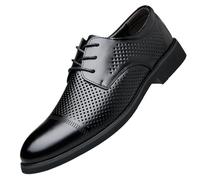 Zapatos Oxford formales for hombre, caña baja, con tacón bloque, antideslizantes, con cordones, for esmoquin, for boda y graduación.(Noir,37 EU)