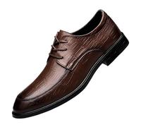 Zapatos Oxford formales for hombre, con detalles cosidos a mano, a cuadros irregulares, cuero lujo, estilo vintage, con cordones, punta ala, for graduación, boda, tacón bloque antideslizante, informal