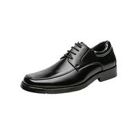 Zapatos Oxford Formales for Hombre, Cuero Italiano, for Baile graduación, Goma Antideslizante, Zapatos caña Baja, Zapatos Negocios con Cordones y Punta ala.(Noir,42 EU)