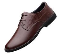Zapatos Oxford Formales for Hombre, Piel española, Transpirables, Vintage, con Cordones, for Noche, Goma Antideslizante, Calzado Antideslizante for Boda, Fiesta, graduación, Informal.(Brown,42 EU)