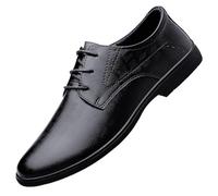 Zapatos Oxford Formales for Hombre, Piel española, Transpirables, Vintage, con Cordones, for Noche, Goma Antideslizante, Calzado Antideslizante for Boda, Fiesta, graduación, Informal.(Noir,41 EU)