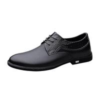 Zapatos Oxford Formales Vestir for Hombre, Piel española, Punta Redonda, for Noche, con Cordones, Informales, Negocios, Antideslizantes, caña Baja, con Goma Antideslizante.(Noir,40 EU)