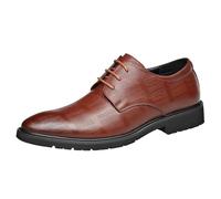 Zapatos Oxford Italianos Informales Punta Puntiaguda for Hombre, Zapatos Formales Cuero con Cordones, Impermeables, for Baile graduación y Boda