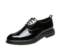 Zapatos Oxford para Hombre, Resistentes al Desgaste, cómodos, de Color sólido, Zapatos Formales Bajos, Antideslizantes, de Ocio, para Banquetes, Zapatos de Cuero con Cordones