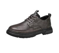 Zapatos Oxford para hombre, zapatos negros antideslizantes Freizeitschuhe zapatos de cuero para la escuela, zapatos de moda de punta redonda, zapatos casuales, cómodas, retro, botas de Inglaterra