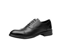 Zapatos Oxford punta puntiaguda for hombre, cuero lujo, con cordones, formales, for negocios y con función aumento altura for ocasiones especiales.(Noir,42 EU)