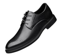 Zapatos Oxford Semi Brogue for Hombre, Cuero Italiano, for Negocios, Antideslizantes, con Goma, Puntiagudos, clásicos, con Cordones for Exteriores.(43 EU)