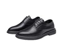 Zapatos Oxford Vestir for Hombre, Cuero Italiano, Informales, Negocios, Antideslizantes, Punta Redonda, con Cordones for Oficina(Noir,42 EU)