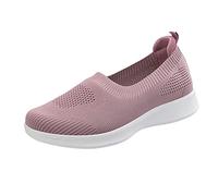 Zapatos para ancianos, zapatos de paseo, de malla, para mujer, zapatos planos cómodos, zapatos Cook deportivos, Rosa, 39 EU