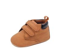 Zapatos para aprender a andar para bebé, de ante, de un solo color, ligeros, suaves, cómodos, planos, vintage, modernos, minimalistas, modernos, informales, marrón, 17 EU