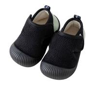 Zapatos para aprender a andar para bebé, zapatos de gateo, antideslizantes, suaves, cómodos, ligeros, duraderos, informales, transpirables, para niñas y niños, Negro , 19 EU
