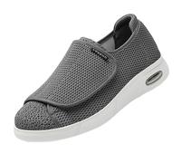 Zapatos para Caminar ortopédicos para diabéticos,Comfort per Diabetici con Chiusura Regolabile a Strappo,Sandali Pantofole Uomo Ortopedica Scarpe Diabetiche.Grey,44