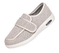 Zapatos para Caminar para Ancianos,Comfort per Diabetici con Chiusura Regolabile a Strappo,Sandali Pantofole Uomo Ortopedica Scarpe Diabetiche.Beige,37