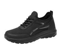 Zapatos para caminar para hombre, ligeros, antideslizantes, cómodas, botas de senderismo, escalada, senderismo, al aire libre, zapatillas de malla transpirable para correr, caminar y trotar 1, Black